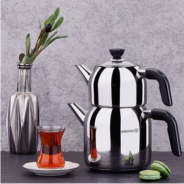 KORKMAZ Kappa Siyah Çaydanlık Takımı 2 lt A078-01