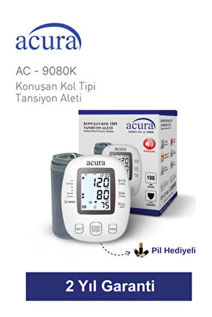 Acura AC-9080K Türkçe Konuşan Koldan Tam Otomatik Tansiyon Aleti Çanta Hediyeli