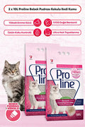 Proline Proline Bebek Pudrası Kokulu Ince Tane Topaklanan Kedi Kumu 10 Lt X 2 Adet