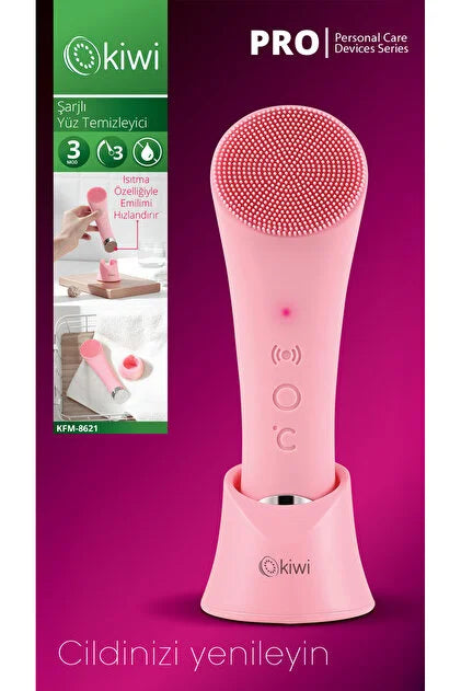 Kiwi Kfm-8621 Şarjlı Mikro Titreşimli Isıtmalı Yüz Temizleme Cihazı