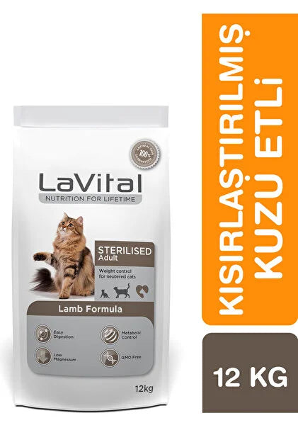 LaVital La Vital Sterilesed Kuzu Etli Kısırlaştırılmış Yetişkin Kedi Maması 12 KG
