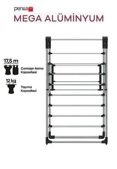 Perilla Mega Alüminyum Hafif Katlanır Çamaşır Kurutmalık 17,5 m