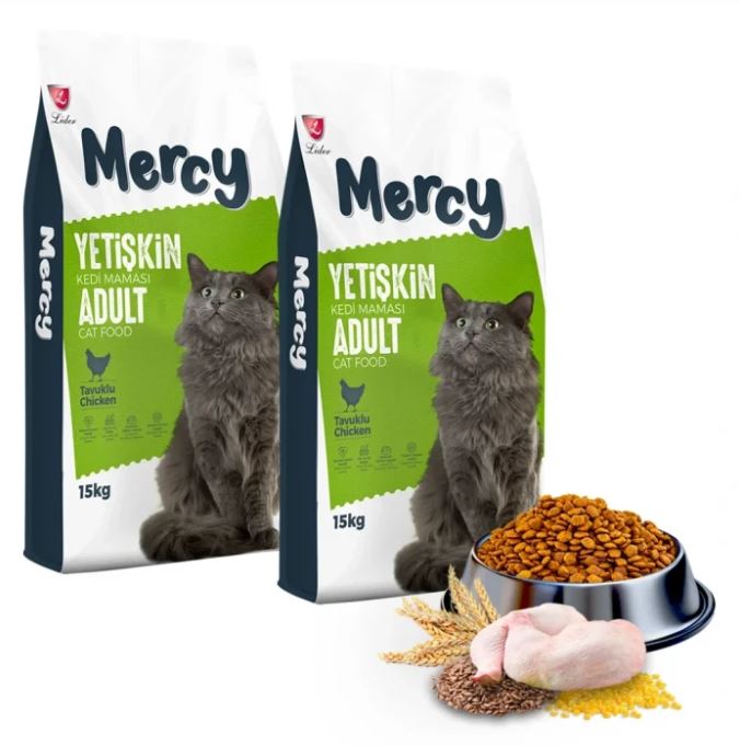 Mercy Tavuklu Yetişkin Kedi Maması 15 Kg x 2 Adet