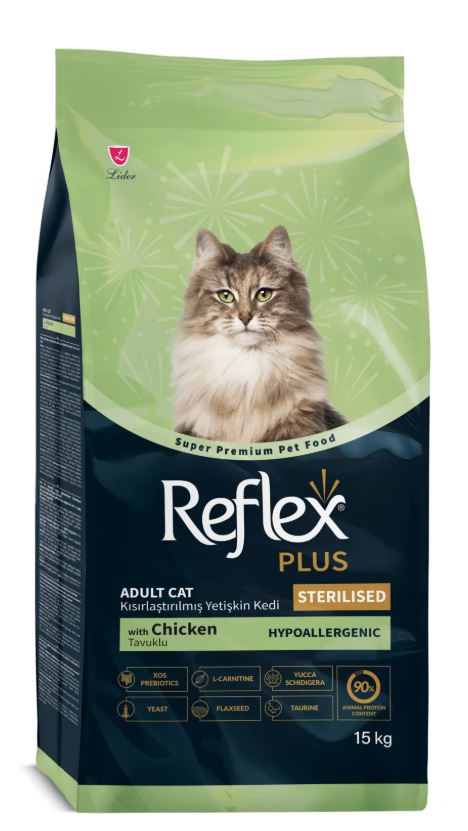 Reflex Plus Hipoalerjenik Kısırlaştırılmış/Sterilised Tavuklu Yetişkin Kedi Maması 15 kg